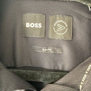Boss Slim Fit Black Performance Button-Down Shirt